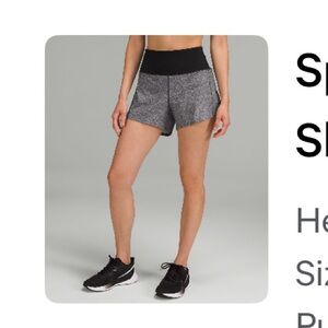 lululemon athletica “Speed Up” High Rise 4” Heather Gray and Black Shorts